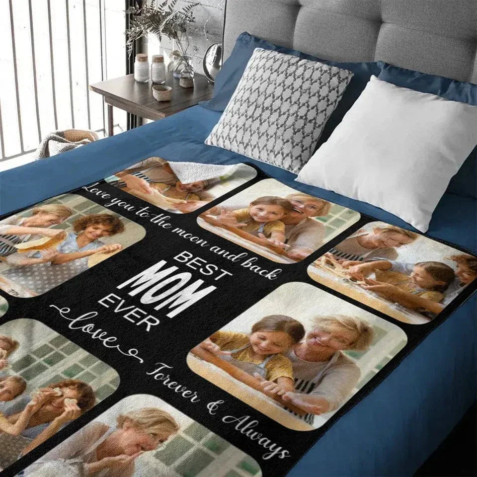 Personalized Custom Photo Blanket - Best Grandma Ever Best Mom Ever - Joliny