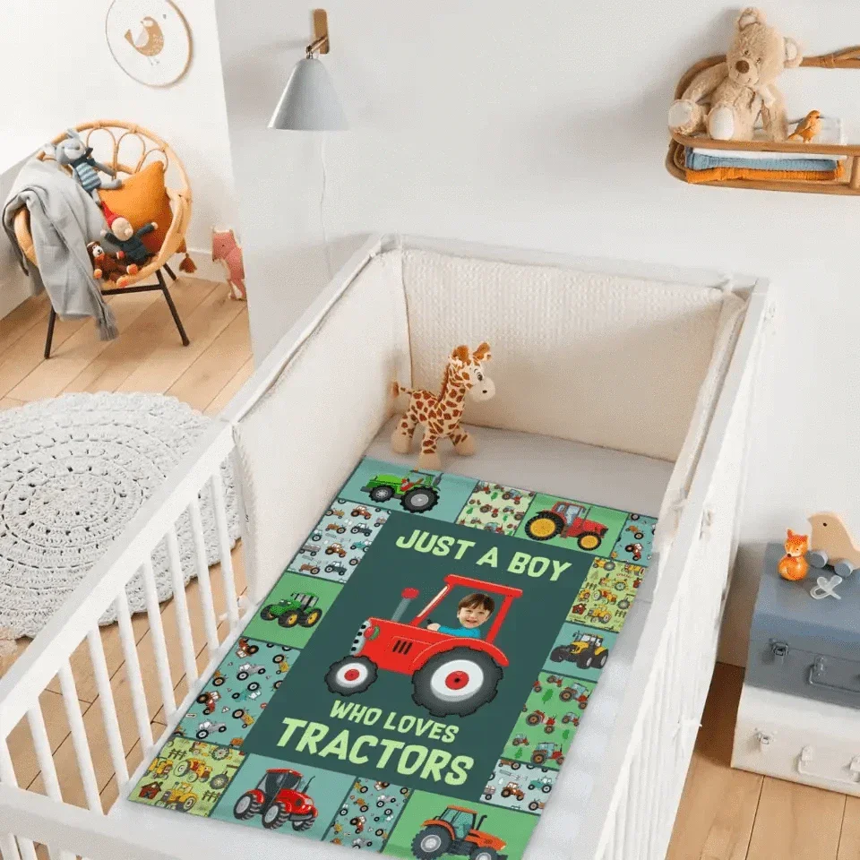 Personalized Custom Photo Blanket - Just A kid Who Loves Tractors - Joliny