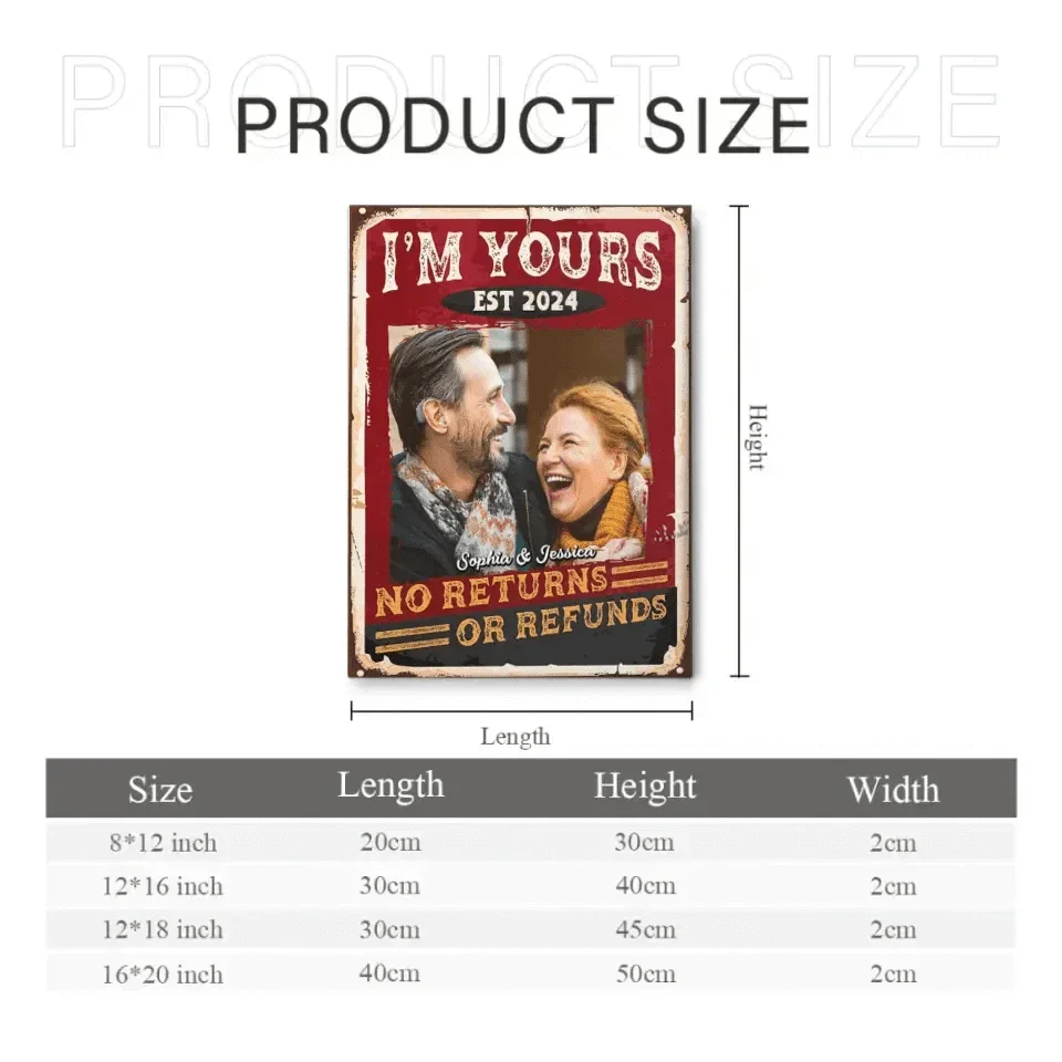Personalized Custom Photo Canvas Wall Art-I'm Yours, No Returns Or Refunds - Joliny