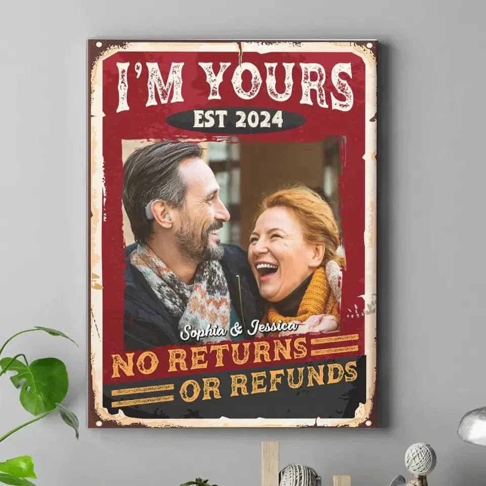 Personalized Custom Photo Canvas Wall Art-I'm Yours, No Returns Or Refunds - Joliny
