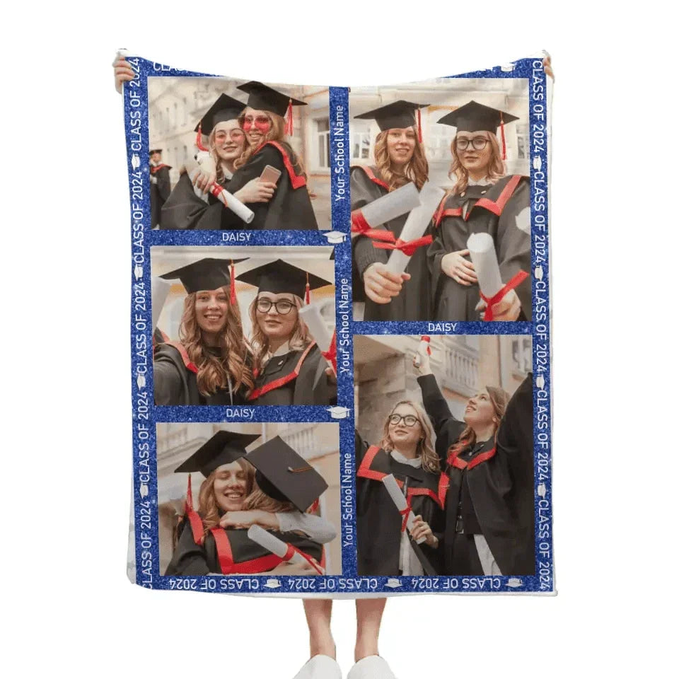 Personalized Custom Photo Graduation Blanket, Class of 2024 Gift - Joliny