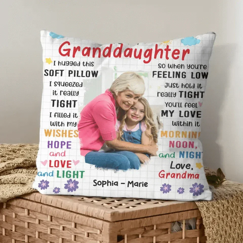 Personalized Custom Photo Pillow Gift For Granddaughter - Joliny