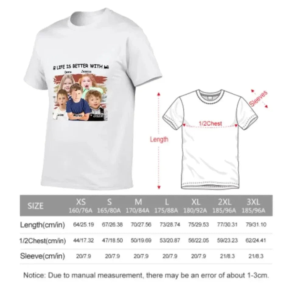 Personalized Custom Photo Unisex T-shirt - Life Is Better With Grandkids Pet - Joliny