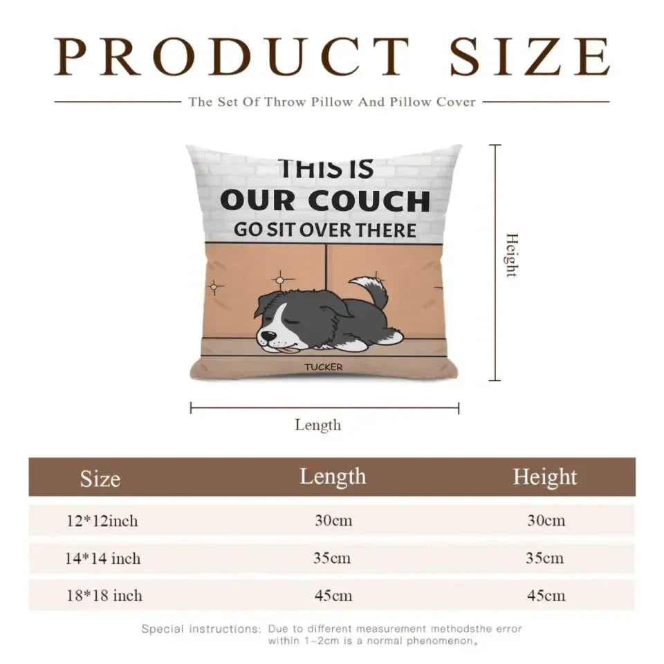 Personalized Custom Pillow Gift For Dog Lovers - This Is Our Couch Sit Over There - Joliny