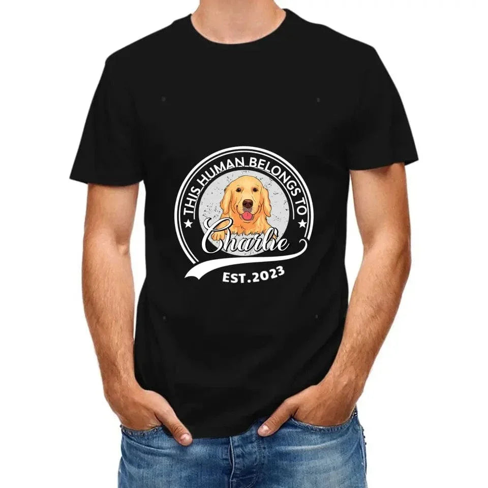 Personalized Custom Unisex T-Shirt - Human Belongs To Dog - Joliny