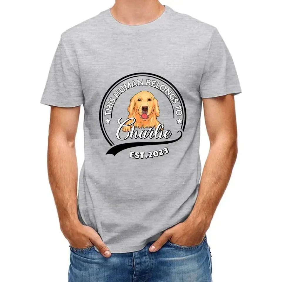 Personalized Custom Unisex T-Shirt - Human Belongs To Dog - Joliny