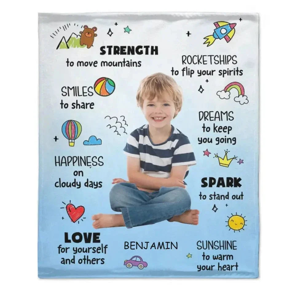 Personalized Custom Upload Photo Blanket, Inspiring Gift For Grandson - Joliny