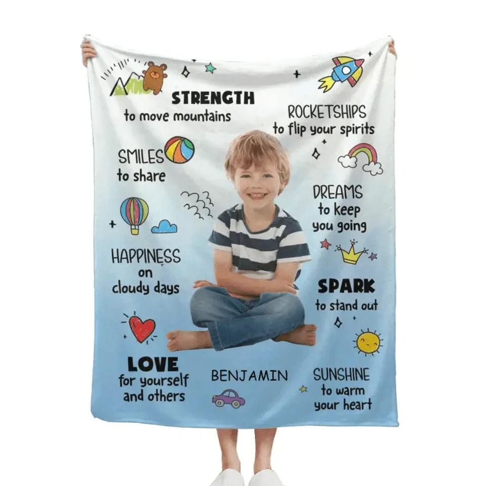 Personalized Custom Upload Photo Blanket, Inspiring Gift For Grandson - Joliny