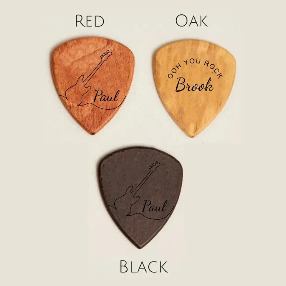 Personalized Custom Wooden Guitar Pick Box Storage - Joliny