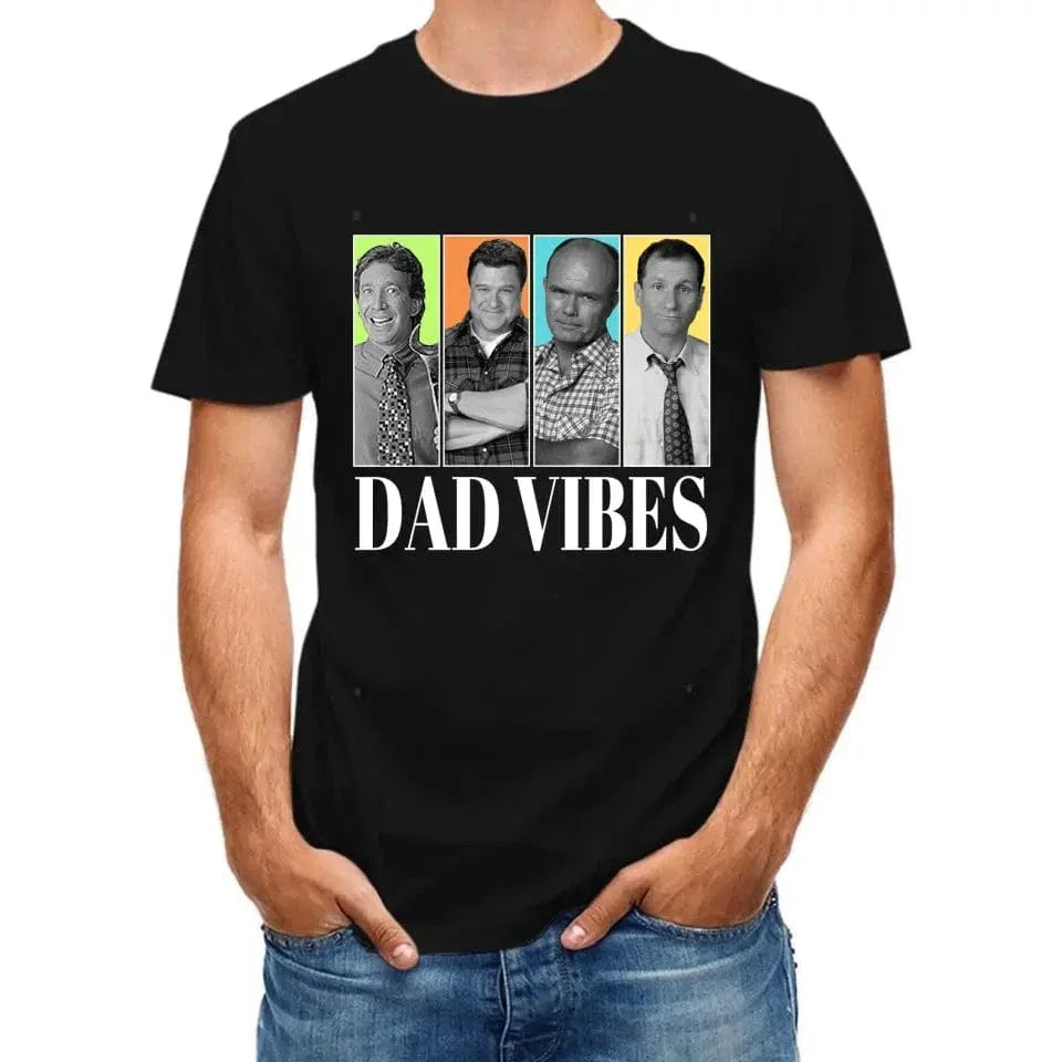 Personalized Dad Vibes Shirt-Customized Four Photos - Joliny