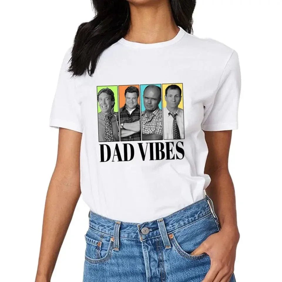 Personalized Dad Vibes Shirt-Customized Four Photos - Joliny