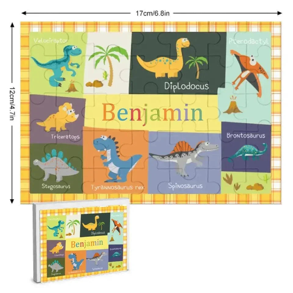 Personalized Dinosaur Jigsaw Puzzle for Toddler Kids 35PCS/70PCS - Joliny