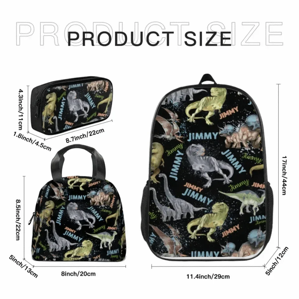 Personalized Dinosaur Lovers with Names Custom Backpacks - Opening Season Gifts for Kids - Joliny