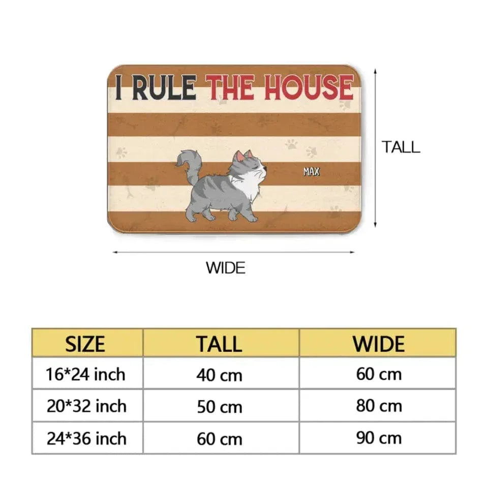 Personalized Doormat For Dog, Cat, Pet Lovers - We Rule The House - Joliny