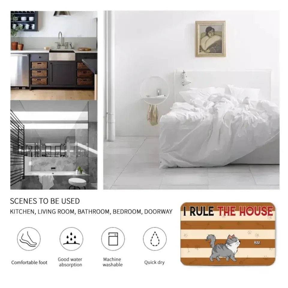 Personalized Doormat For Dog, Cat, Pet Lovers - We Rule The House - Joliny