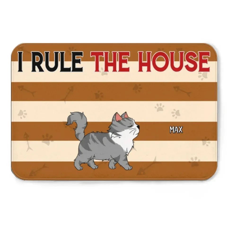Personalized Doormat For Dog, Cat, Pet Lovers - We Rule The House - Joliny