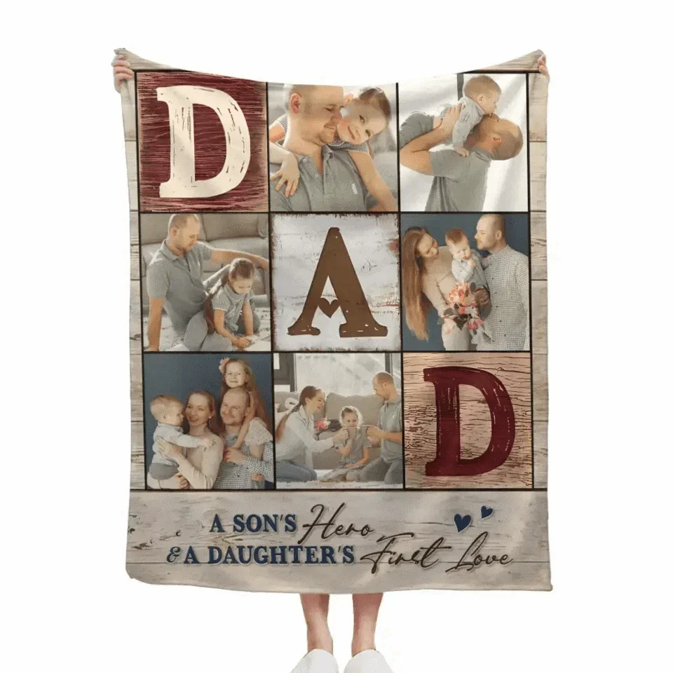 Personalized Family Photo Blanket - Gifts For Dad Husband - Joliny