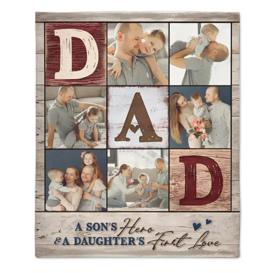 Personalized Family Photo Blanket - Gifts For Dad Husband - Joliny