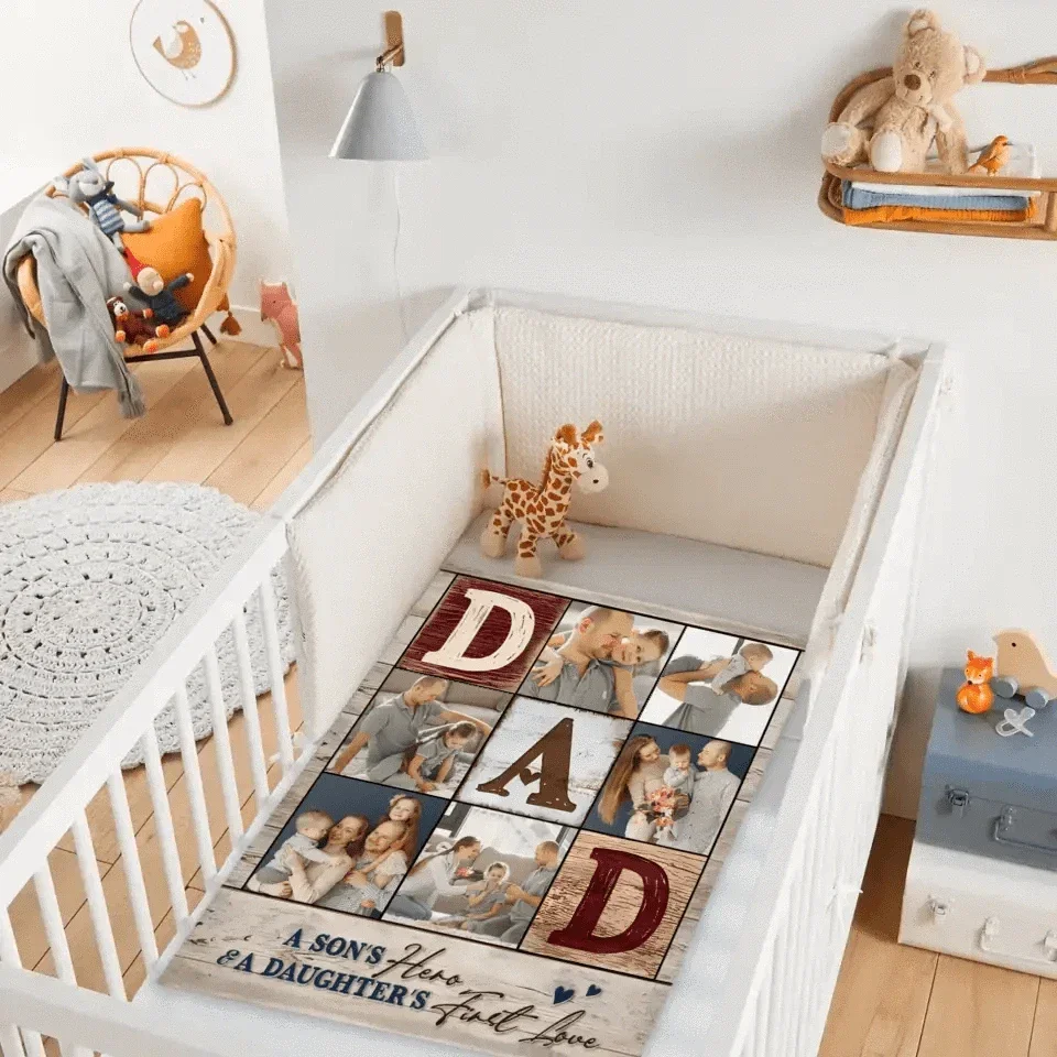 Personalized Family Photo Blanket - Gifts For Dad Husband - Joliny