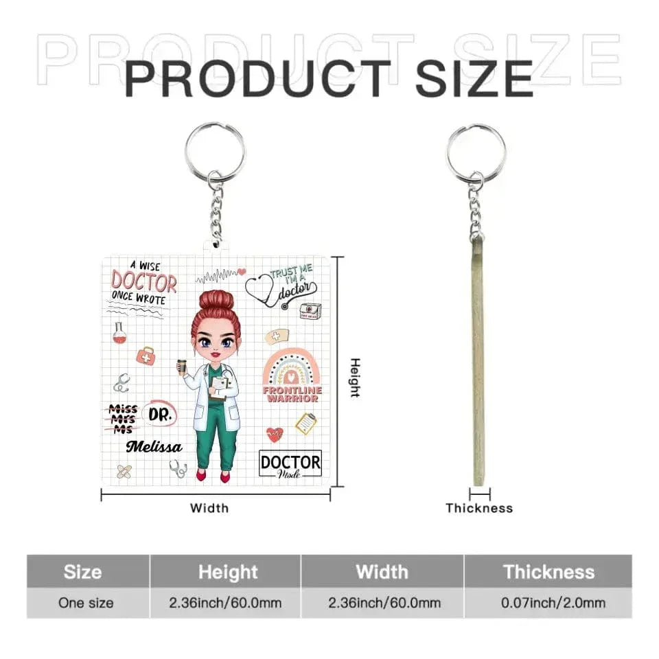 Personalized Fiberboard Keychain - A Wise Doctor Once Wrote - Appreciation Gift For Doctor - Joliny