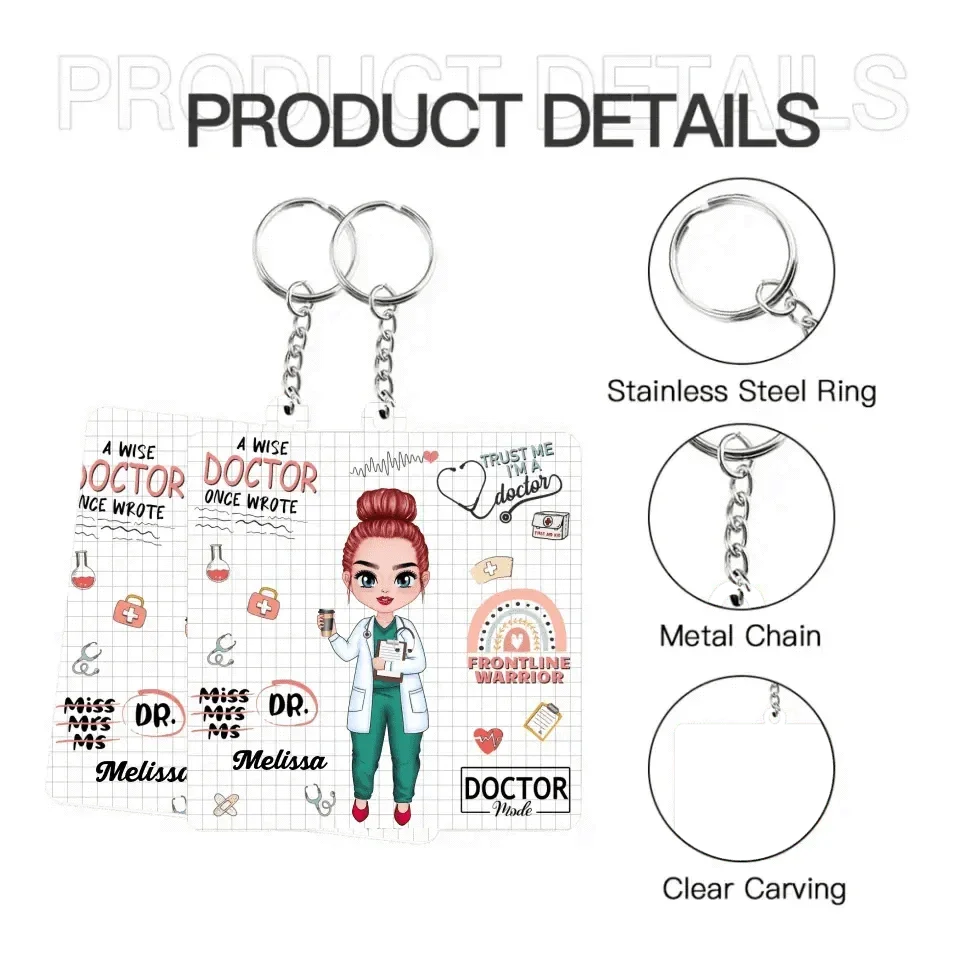 Personalized Fiberboard Keychain - A Wise Doctor Once Wrote - Appreciation Gift For Doctor - Joliny