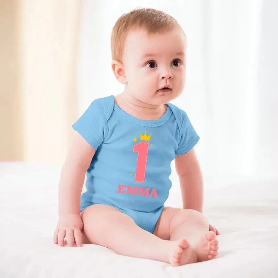 Personalized First Birthday Gift, Custom 1st Birthday Baby Onesie - Joliny