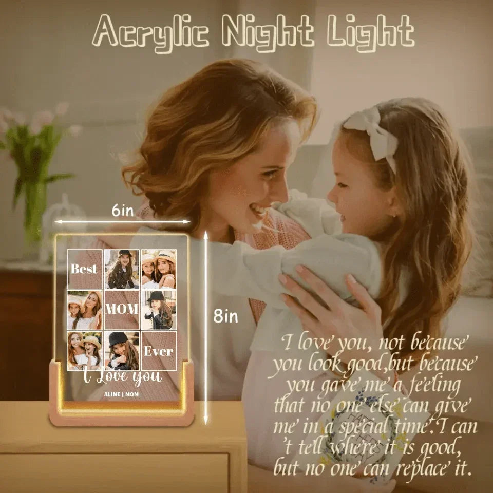 Personalized Frame with LED -Valentines Day Gifts for Mom, Custom 6 Photos - Joliny