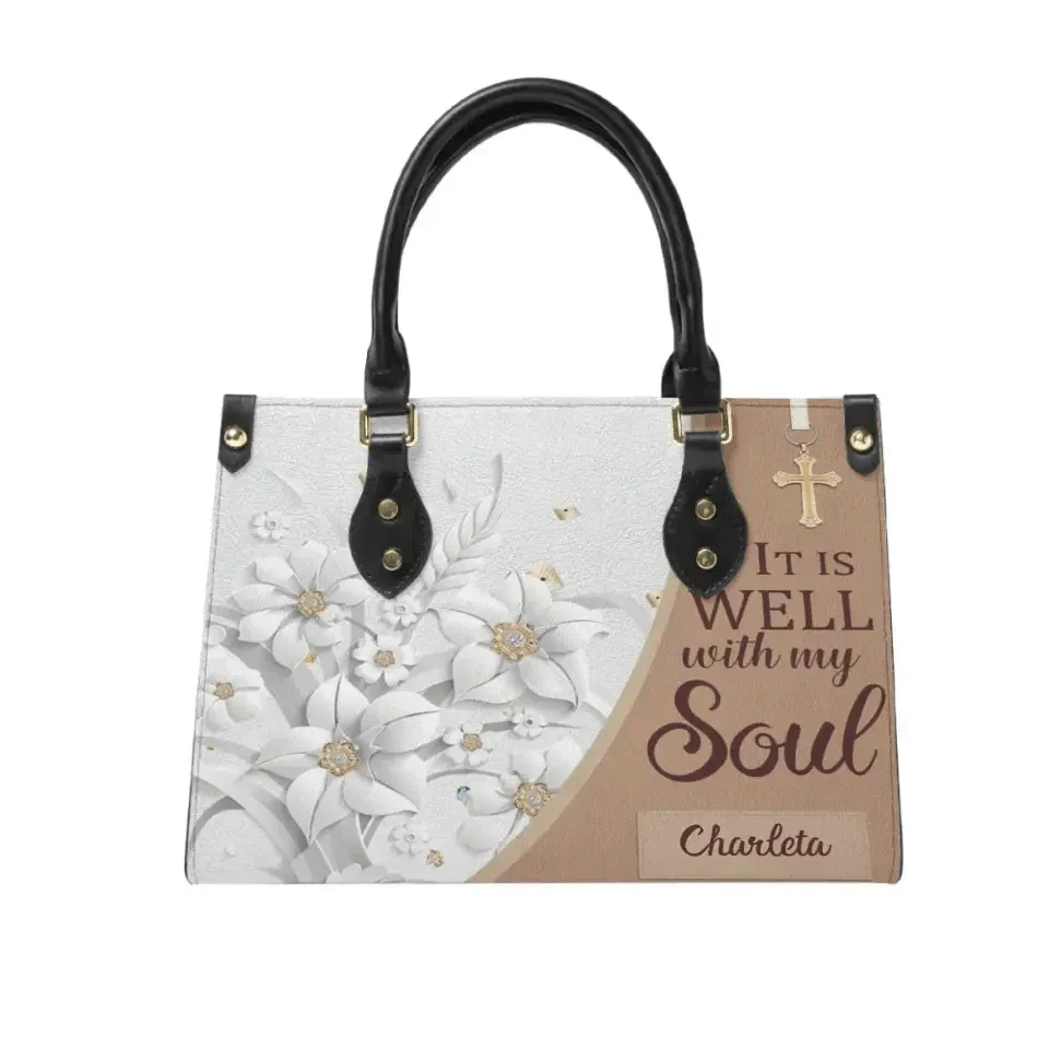 Personalized Gifts Christianart Leather Bag, It Is Well With My Soul, Gifts for Women - Joliny