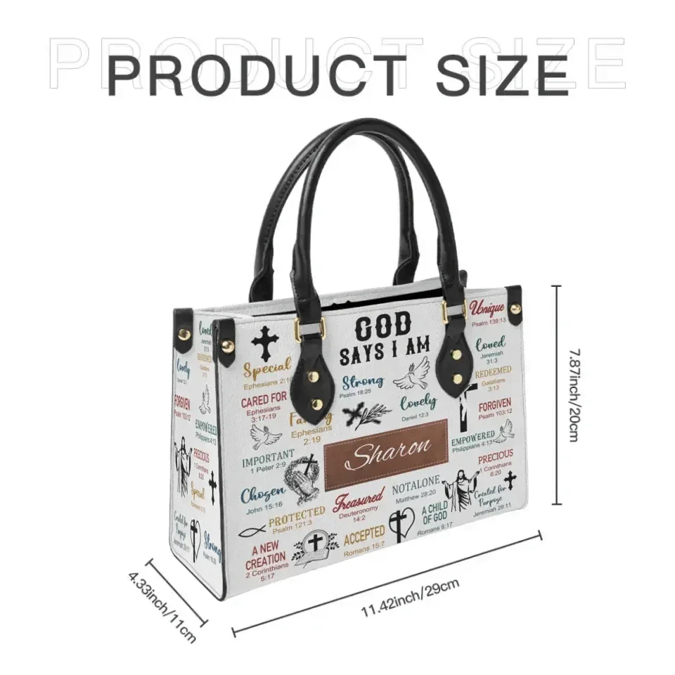 Personalized Gifts Christianart Leather Bag, What God Says About You, Gifts for Women - Joliny