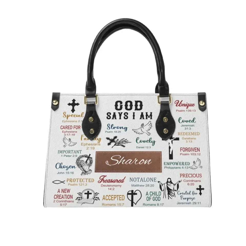 Personalized Gifts Christianart Leather Bag, What God Says About You, Gifts for Women - Joliny