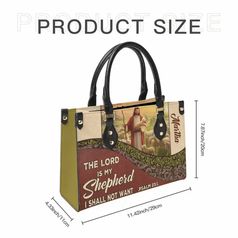 Personalized Gifts Christianart Leather Handbag - The Lord Is My Shepherd PSALM 23:1 - Joliny