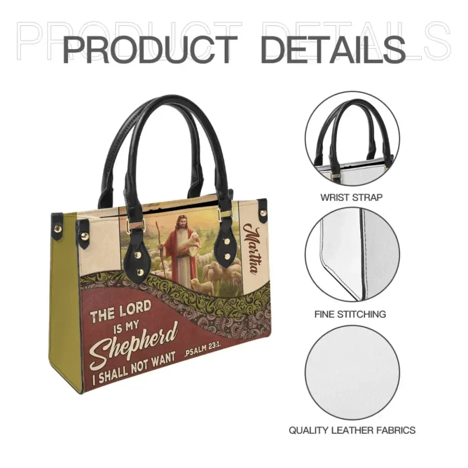 Personalized Gifts Christianart Leather Handbag - The Lord Is My Shepherd PSALM 23:1 - Joliny
