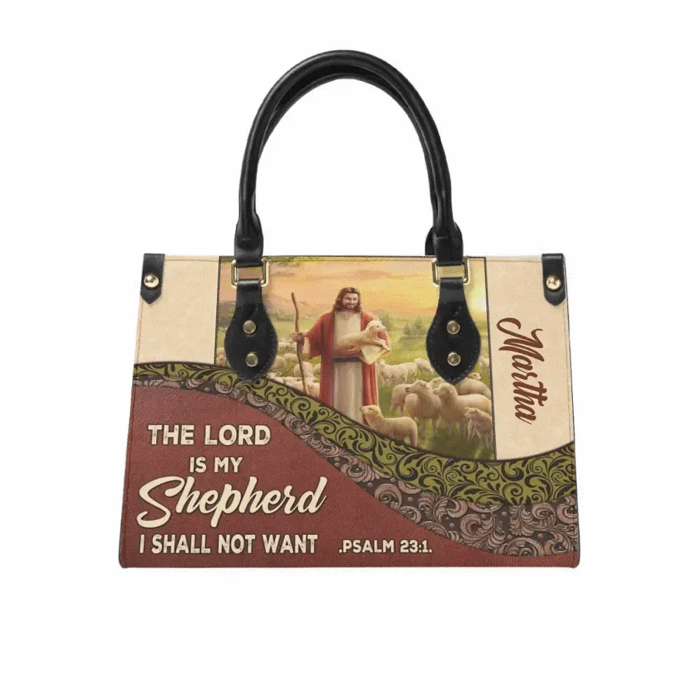 Personalized Gifts Christianart Leather Handbag - The Lord Is My Shepherd PSALM 23:1 - Joliny