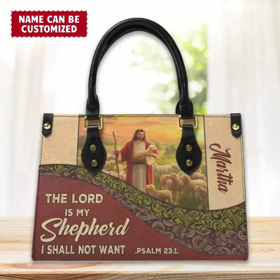 Personalized Gifts Christianart Leather Handbag - The Lord Is My Shepherd PSALM 23:1 - Joliny