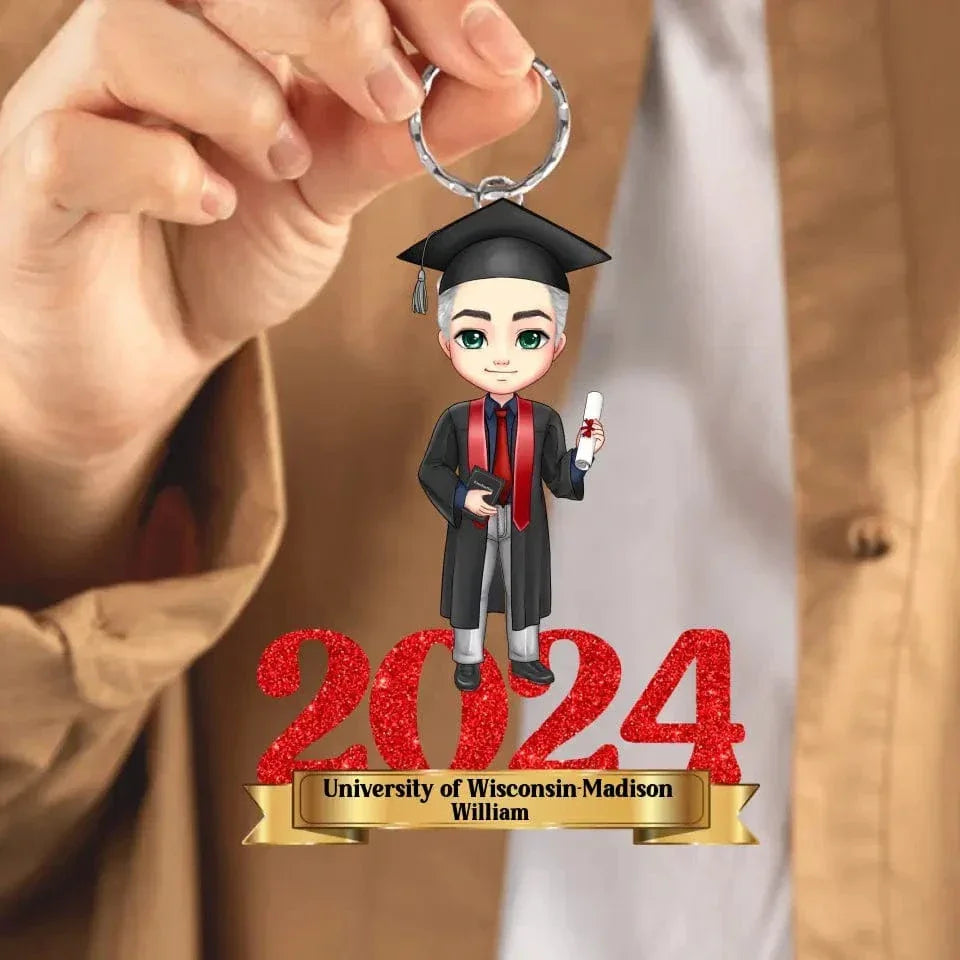 Personalized Graduation Acrylic Character Keychain - Joliny