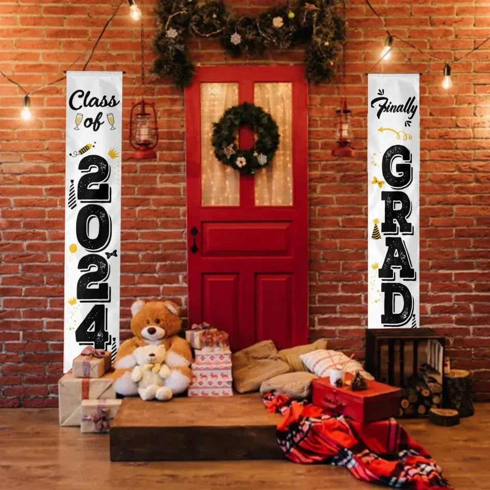 Personalized Graduation Door Banner - Finally Grad, Custom Name - Joliny