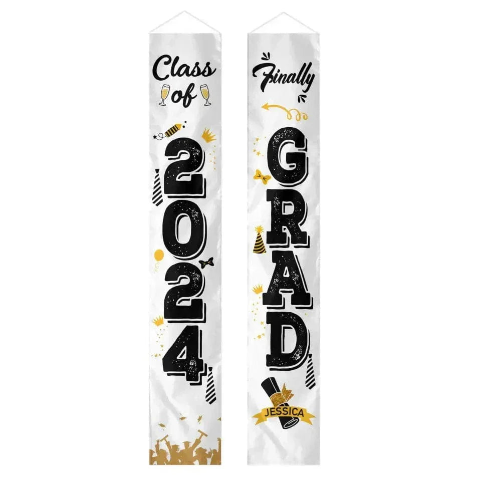Personalized Graduation Door Banner - Finally Grad, Custom Name - Joliny