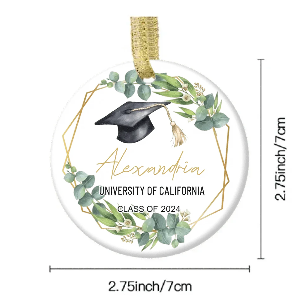 Personalized Graduation Keepsake Ceramic Ornament - Custom Graduation Gift - Joliny