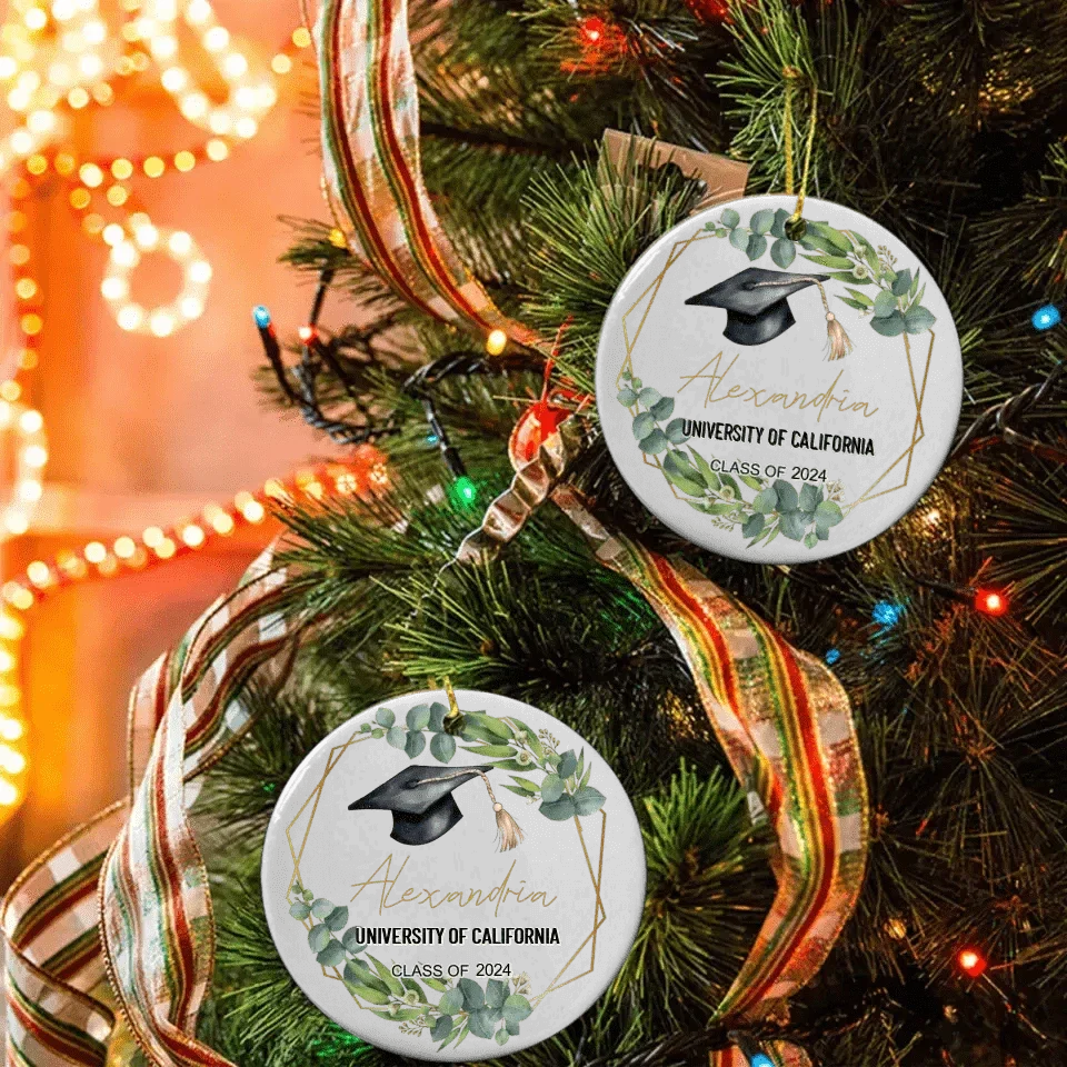 Personalized Graduation Keepsake Ceramic Ornament - Custom Graduation Gift - Joliny