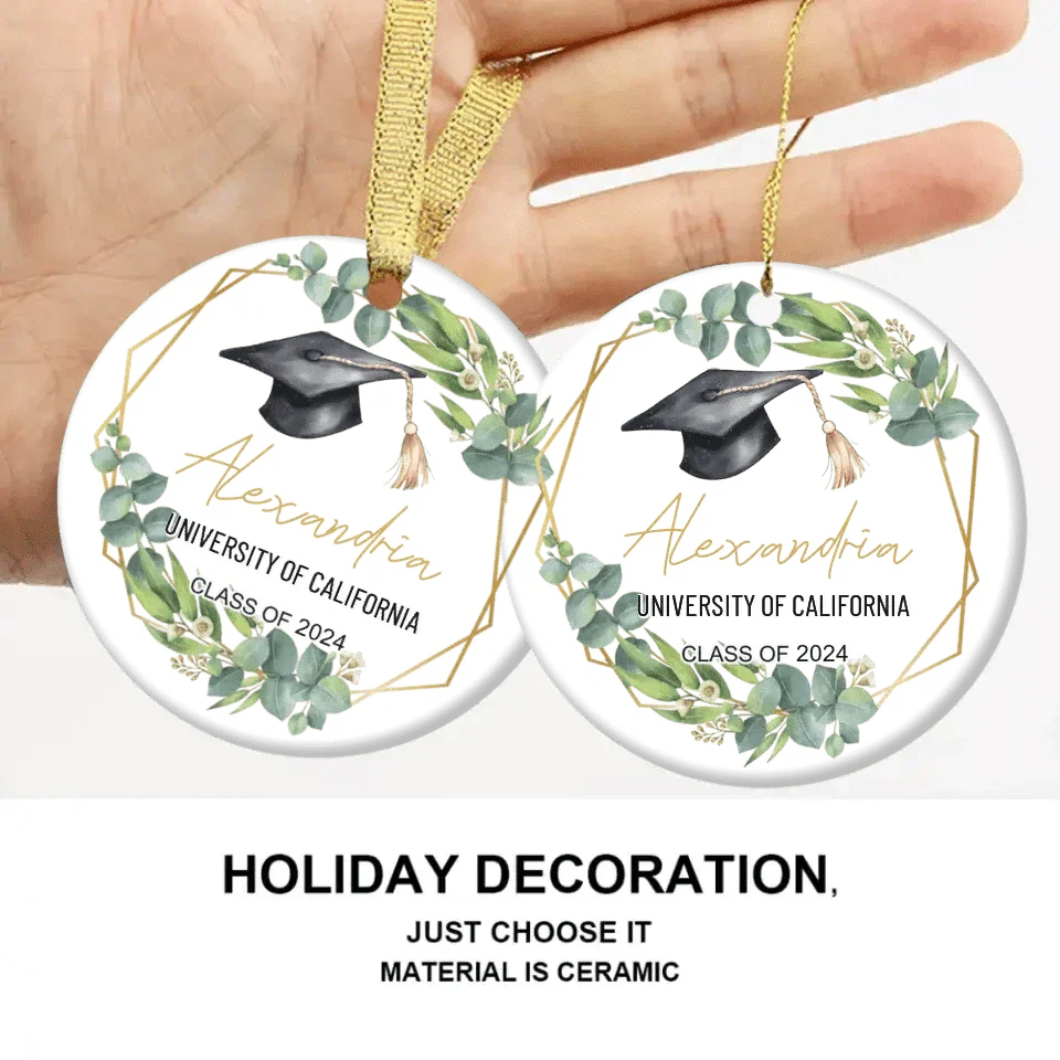 Personalized Graduation Keepsake Ceramic Ornament - Custom Graduation Gift - Joliny