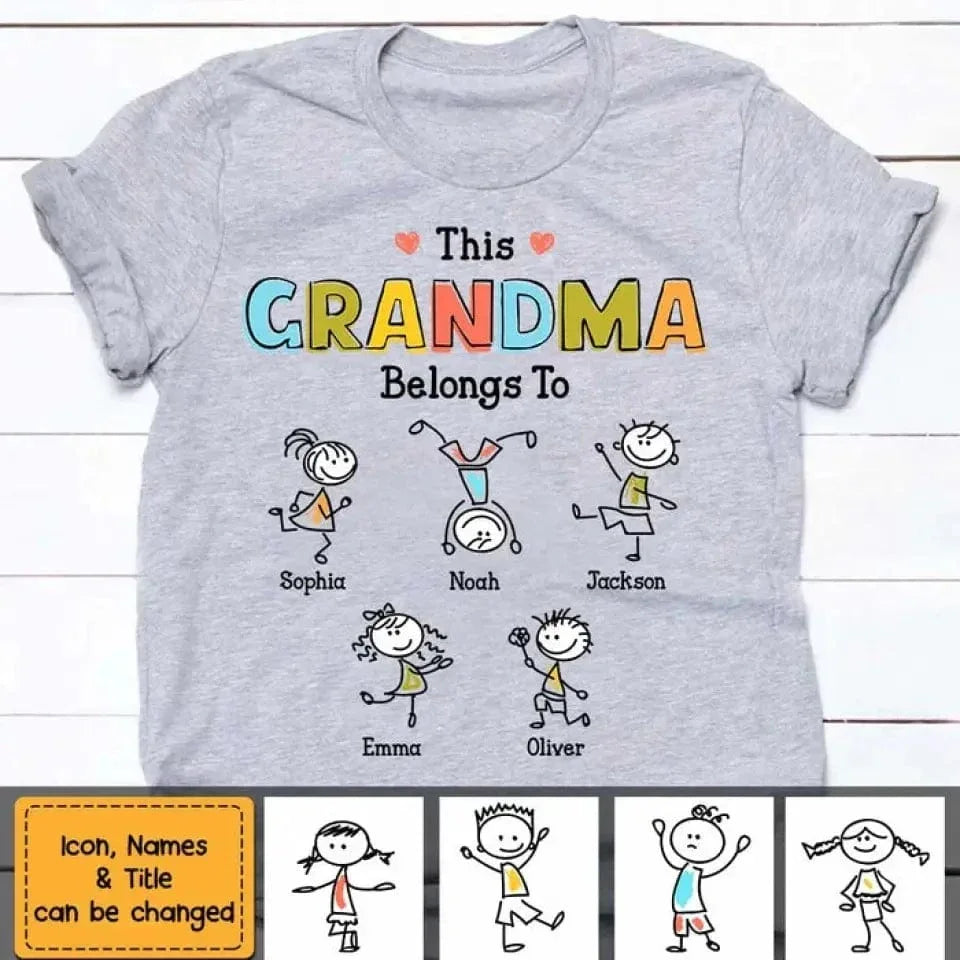 Personalized Grandma Shirt - This Grandma/Mommy/Daddy Belongs To - Family Gift - Joliny