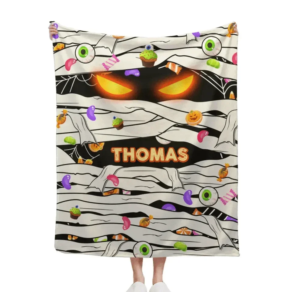 Personalized Halloween Blanket Mummy - Funny Halloween Blanket - Joliny