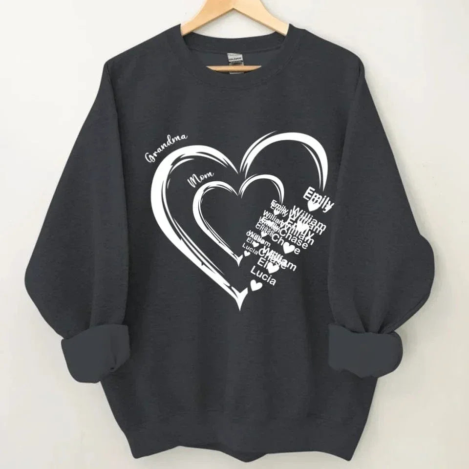 Personalized Heart In Heart grandma Sweatshirt - Joliny