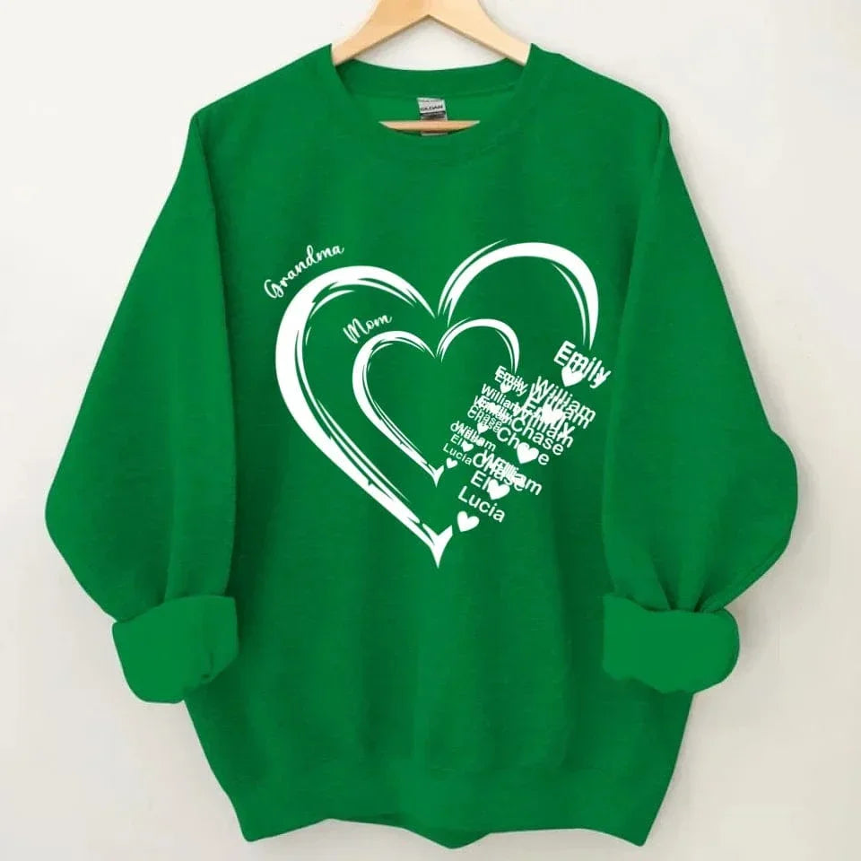 Personalized Heart In Heart grandma Sweatshirt - Joliny
