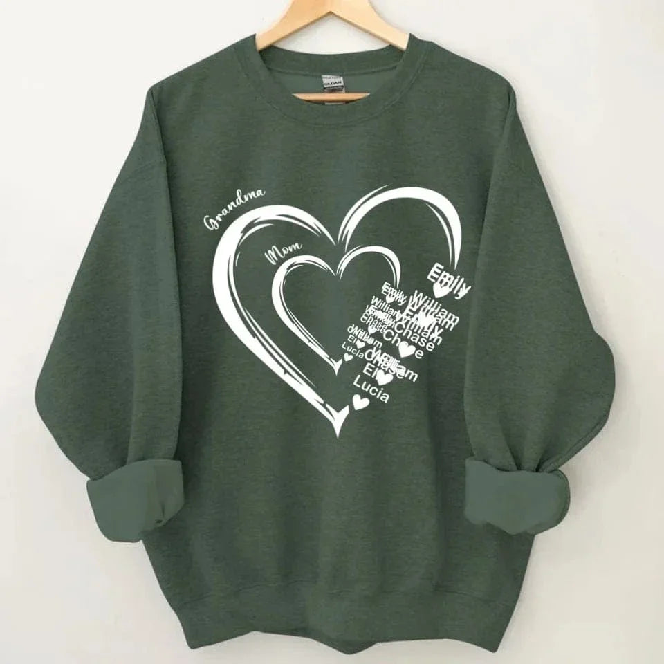 Personalized Heart In Heart grandma Sweatshirt - Joliny