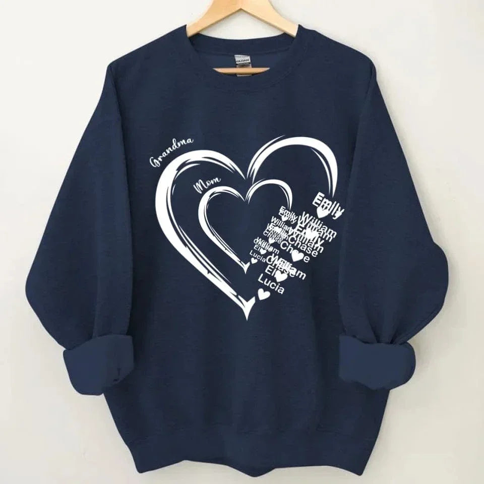 Personalized Heart In Heart grandma Sweatshirt - Joliny