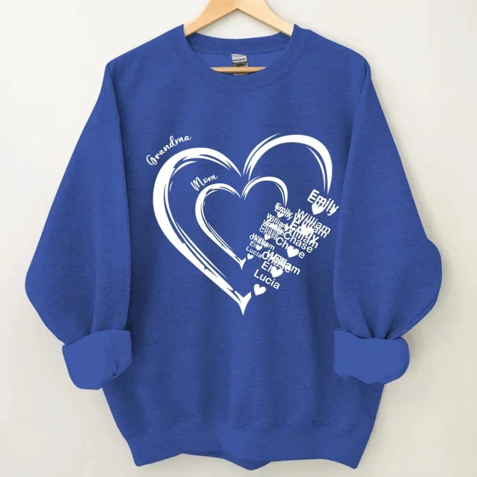Personalized Heart In Heart grandma Sweatshirt - Joliny