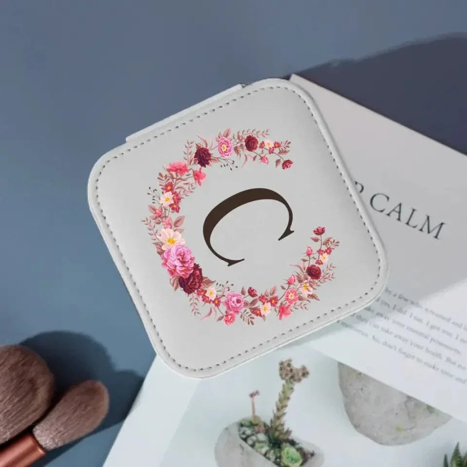 Personalized Initial Travel Jewelry Case for Women - Gift for Mom - Joliny