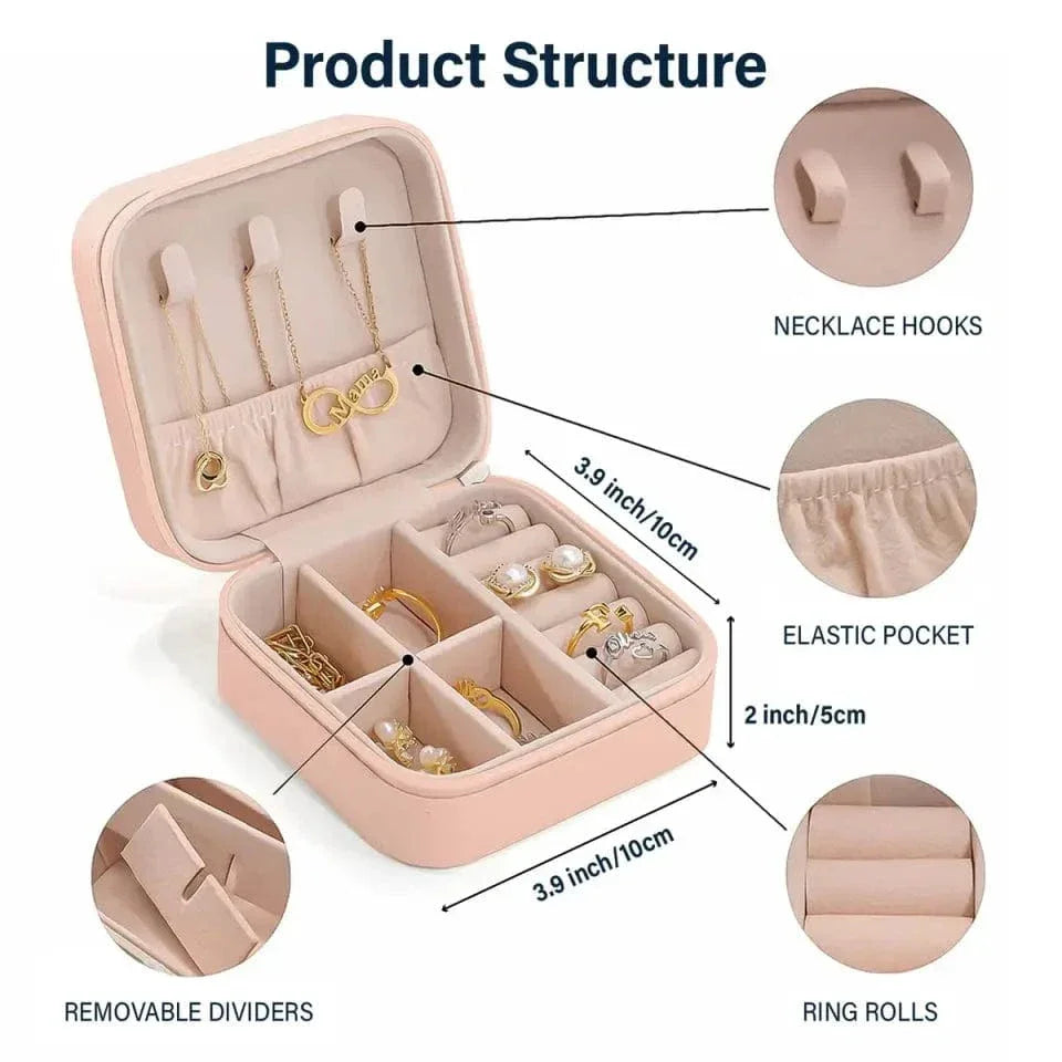 Personalized Initial Travel Jewelry Case for Women - Gift for Mom - Joliny