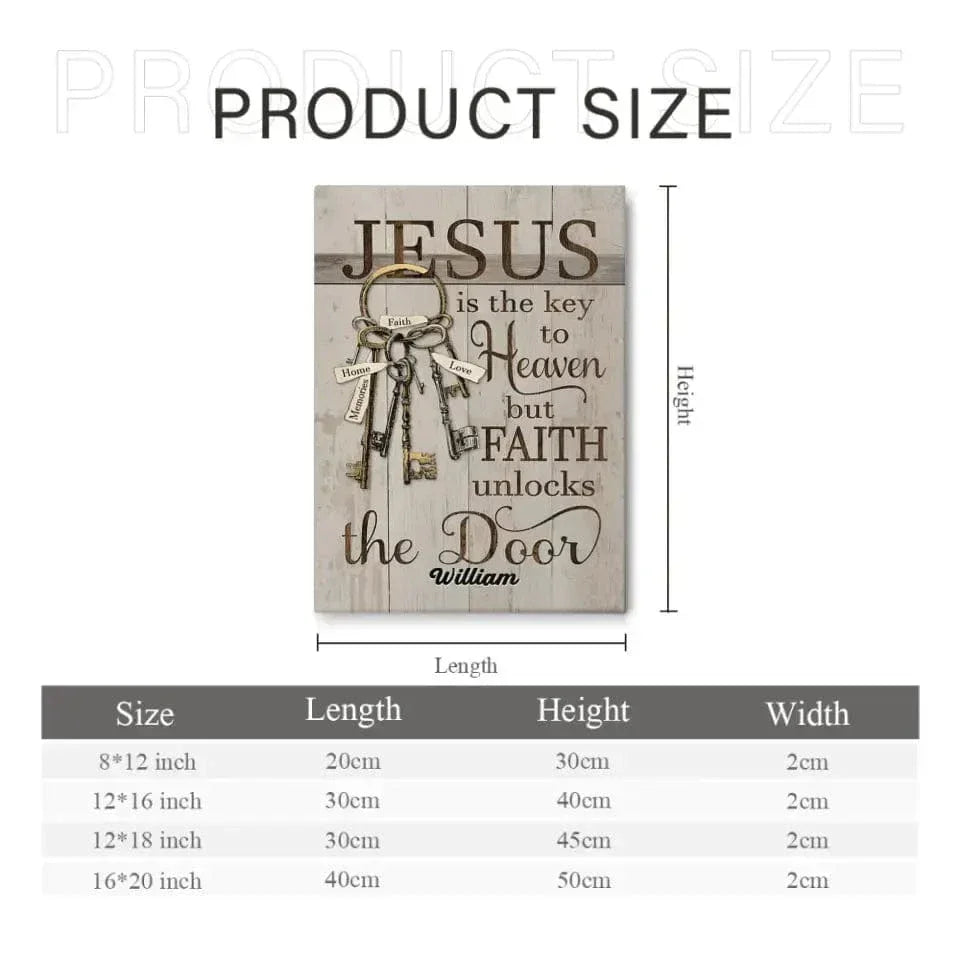 Personalized Jesus is The Key To Heaven Canvas Wall Art - Joliny